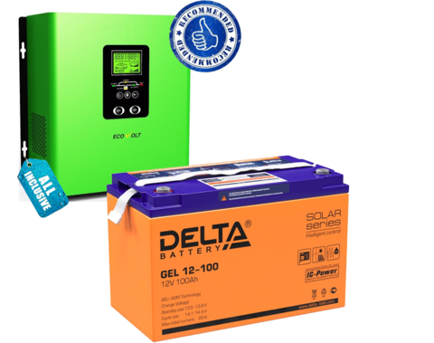 Комплект ИБП ECOVOLT TERMO 1012+DELTA GEL 12-100